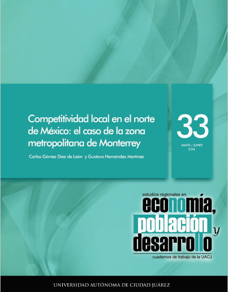 					Ver Vol. 6 Núm. 33 (2016): Competitividad local en el norte de México: el caso de la zona metropolitana de Monterrey
				