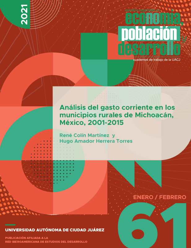 					Ver Vol. 11 Núm. 61 (2021): Análisis del gasto corriente en los municipios rurales de Michoacán, México, 2001-2015
				